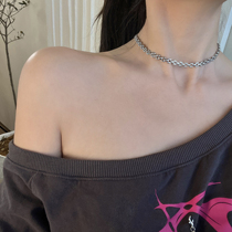 Small crowddesign ins net red blogger with the same style Fashion Texture Gold Plated Table Chain Necklace Lady Chocker Lock Bone Chain