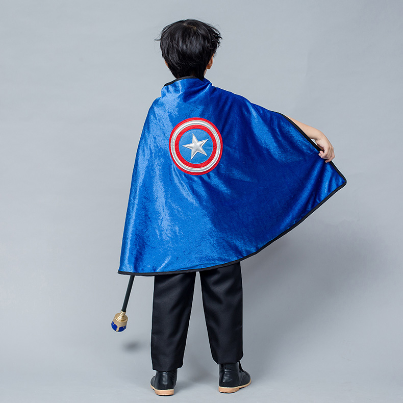 万圣节披风美国队长衣服斗篷男幼儿园化妆舞会眼罩道具王子装扮