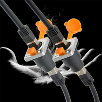 RJ45 network cable connector network dual head LED display waterproof Aviation plug push-pull self-locking connector