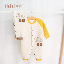 Zimbe Baby Warm One-piece Clothing Climbing 0-1-year-old newborn Autumn Winter Baby Thickened-Crotch Khaclothes