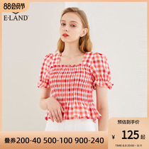 ElAND Season Fashion Sweet Plate Clothing Short Cotton Litton Cotton Highs Shirt Lady