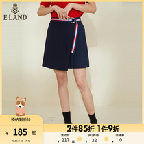 ELAND Clothes Romance Summer Fashion Temperament Design Sensation Irregular Niche Black Half Body Dress Short Dress Lady