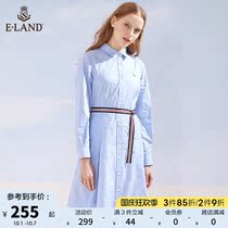 ELAND clothes love spring summer sweet temperament waist thin niche design sense single-breasted Shirt Dress women