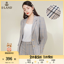 ELAND clothes romance early spring Han version design feeling sweet and small crowdsourced Fried Street Plaid Suit Jacket Woman