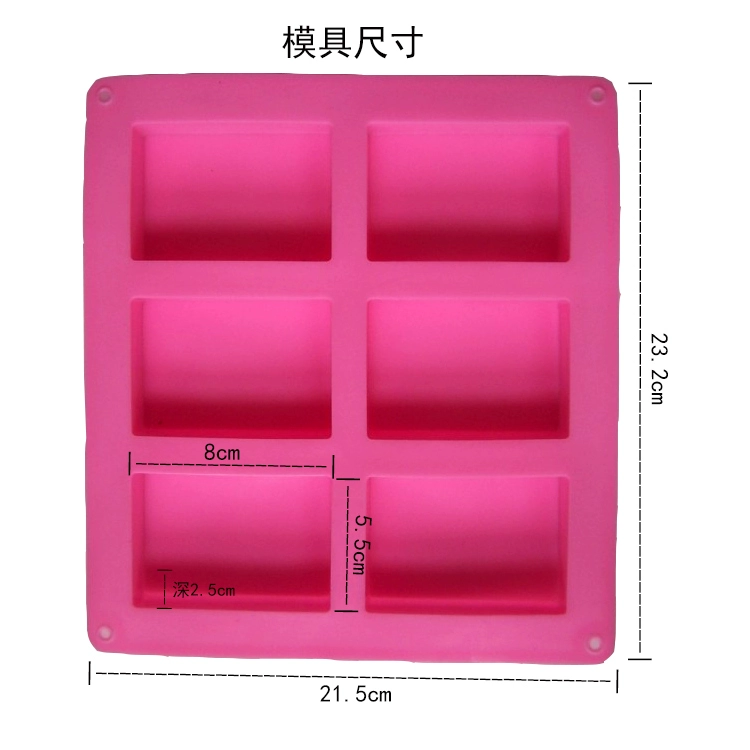 Sáu khuôn bánh silicone hình chữ nhật, Khuôn xà phòng thủ công, Khuôn hình chữ nhật tự làm - Tự làm khuôn nướng