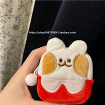 Korean cute ins rabbit headset bag airpods pro small coin purse Cute pendant smiley rabbit new product