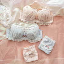 Day Department Lorry lingerie sweet and cute loving printed teenage girl bra coated thin cup with a steel ring lace lace