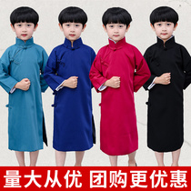 Childrens cross talk performance costumes comedy coats May 4th Republic of China long shirts cross talk clothes Chinese robes performance clothes