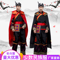 New Yi costumes mens Liangshan dance costumes Stone Forest torch festival performance wear Erwa cloak