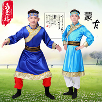 New mens Mongolian dance performance clothing Mongolian national clothing Mens Tibetan stage performance Grassland style
