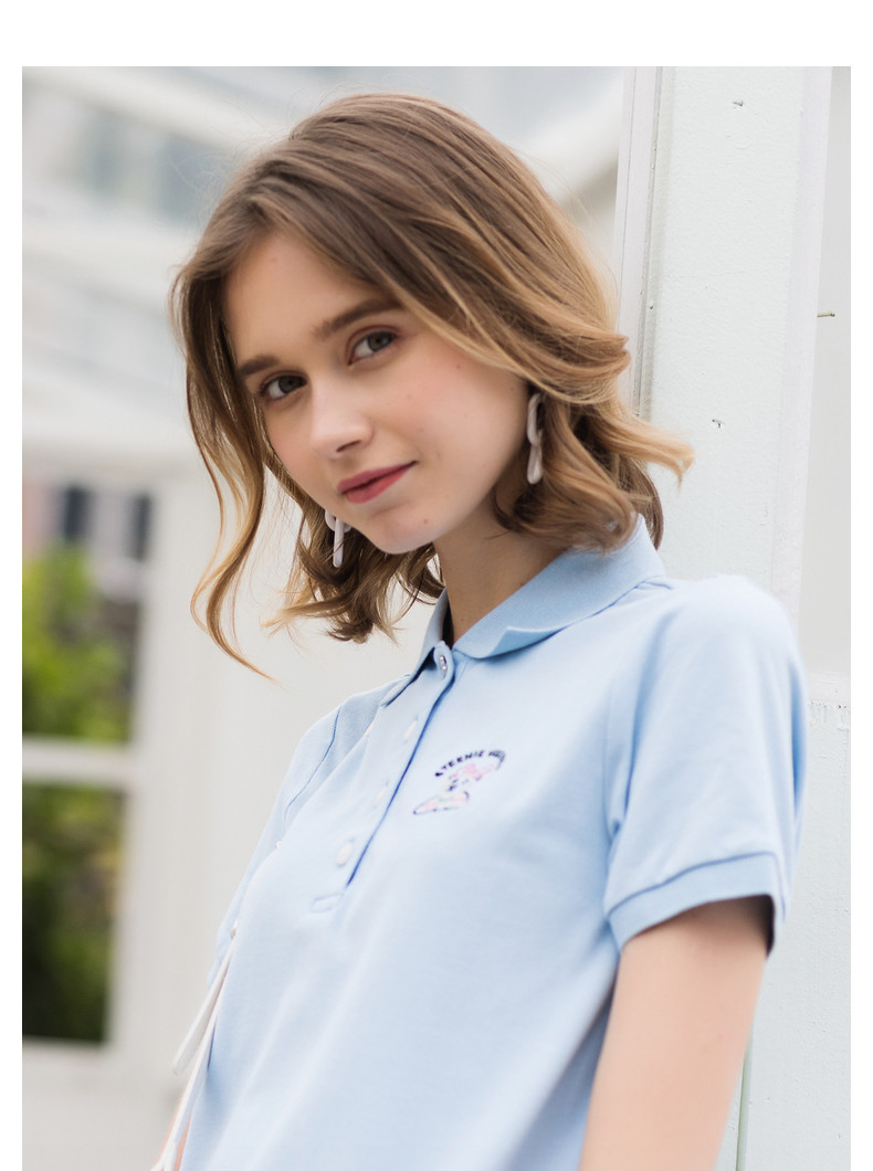 teenieweenie小熊2018夏装新款女装polo裙短袖连衣裙ttom82691k