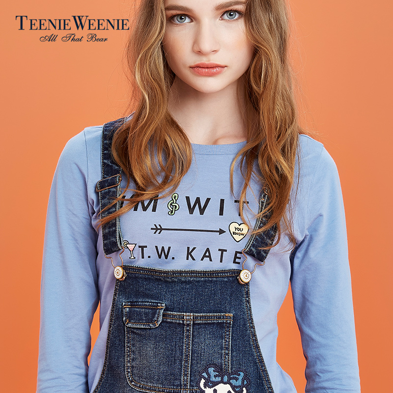 Teenie Weenie小熊2016冬季专柜新品女装牛仔背带裤TTTJ64C06K产品展示图4