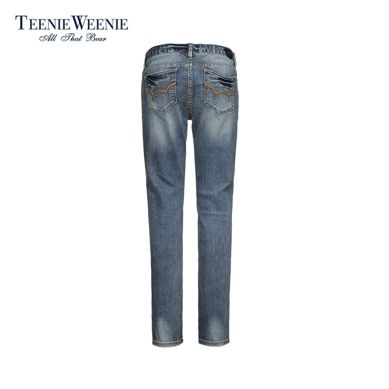Teenie Weenie小熊2015专柜正品女装休闲水洗牛仔裤TTTJ54C88A