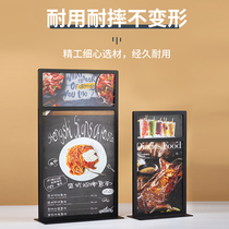 Thickened stainless steel table card table card milk tea shop menu price rack display card vertical order table can be customized