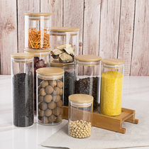 Sealed can household kitchen glass storage jar coffee bean food grade tea sealed can storage box size bottle