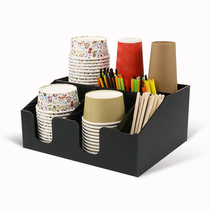 Coffee shop milk tea cup holder Cup Cup holder beverage juice cup holder bar supplies straw storage box Commercial paper cup holder
