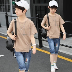 童装男童短袖套装儿童2019夏季新款韩版两件套中大童洋气男孩夏装