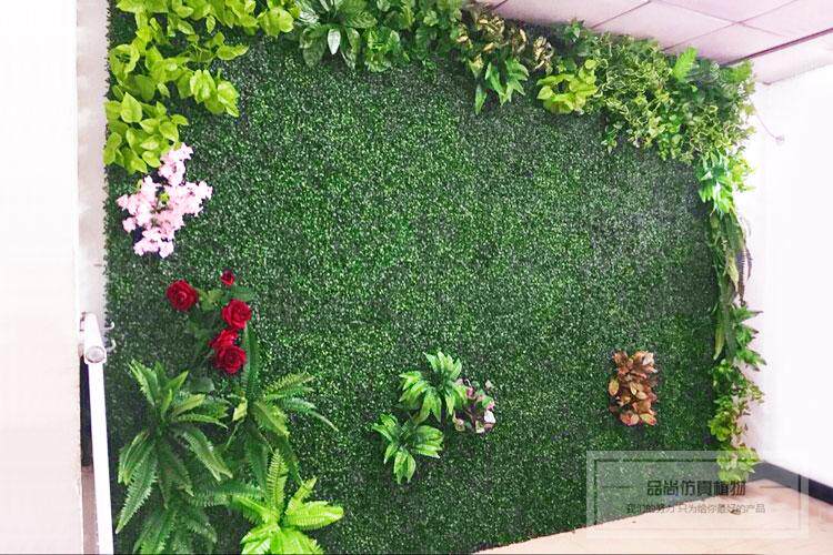 仿真植物墙 高档电视背景墙 米兰草坪招牌前台餐饮形象墙屏风墙