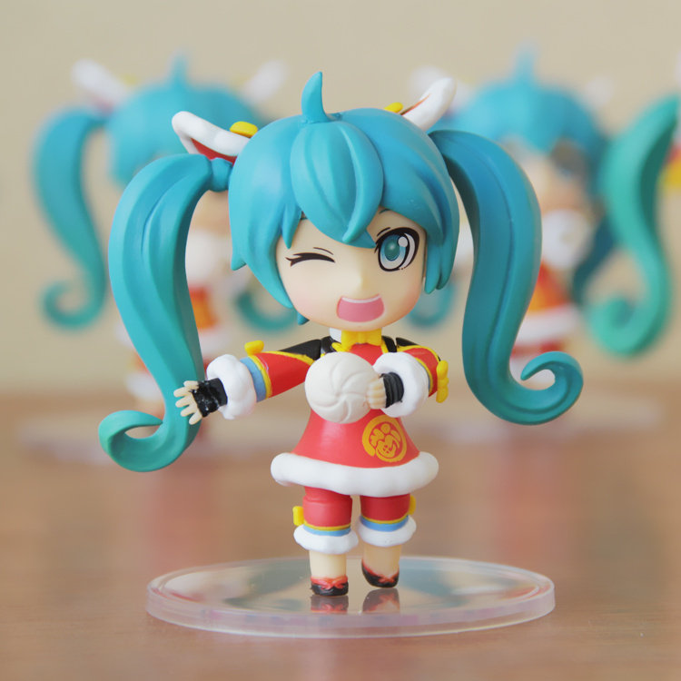 miku初音舞狮手办 q版初音狮子舞动漫周边公仔粘土摆件 特价清仓