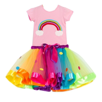 Halloween costumes dance skirt childrens rainbow skirt skirt tutu skirt pure cotton t-shirt foreign style princess suit