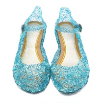 Frozen Aisha princess shoes Elobel Sophia Cinderella crystal shoes Childrens high-heeled wedge sandals