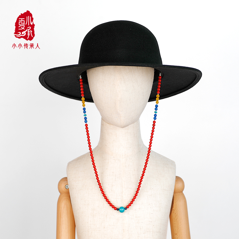 Xiaoxiang original children's big hat robe Han clothing with bead chain tracking baby flying fish clothing with summer