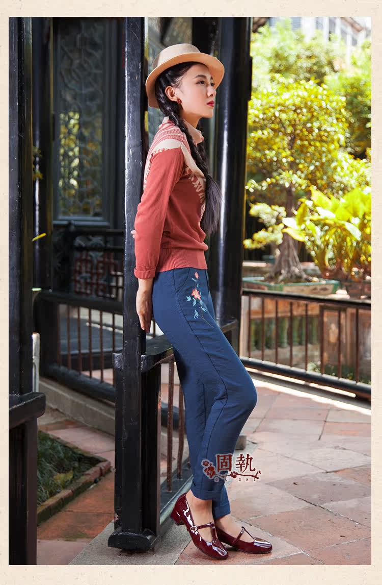 固执2016春装新款女装文艺复古百搭修身高领长袖毛衣