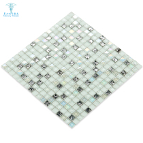 Crystal glass ice split mosaic white simple Nordic luxury tile bathroom bathroom TV background wall sticker