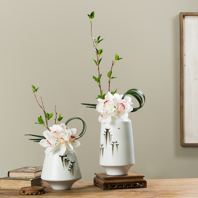 Creative new Chinese style home sitting room adornment ceramic vase is placed a large indoor flower arranging single flower art suits for