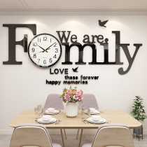 Creative clock wall stickers 3d three-dimensional restaurant wall decoration living room wallpaper self-adhesive TV sofa background layout