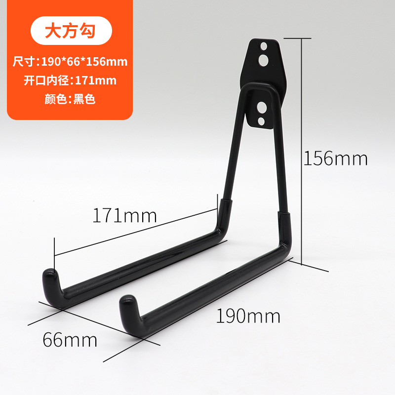 Metal load-bearing hook cable and water pipe storage wall hanging tools industrial workshop ladder heavy weight hanging hook (1627207:16726776968:Color classification:Black square hook ☀ Screw feeding + nail free glue)