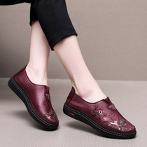Spring and autumn Mother shoes Old-aged grandma shoes flat bottom head non-slip middle and old Beijing cloth shoes female casual shoes