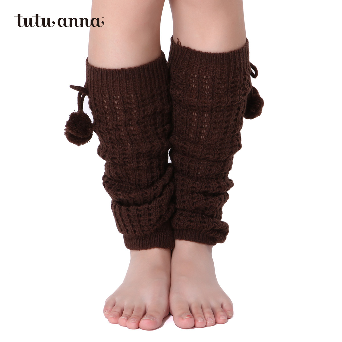 tutuanna可爱球球 纯色 女士腿套 保暖小腿腿套