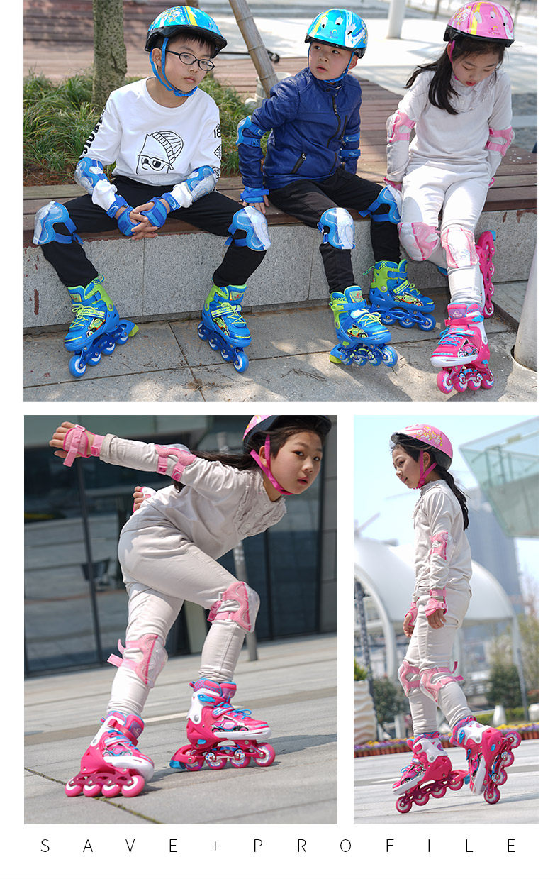 溜冰鞋儿童全套装旱冰轮滑鞋单双排轮3男孩5男童6初学者8女童10岁
