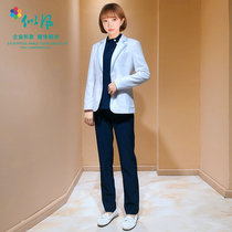 Korean new slim white coat work suit long sleeve beautician Korean dental consultant doctor short blazer