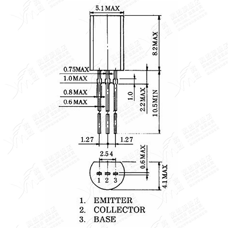 翼盟 三极管 2sc2655 c2655 npn小功率晶体管 封装to-92l 20只_双氙