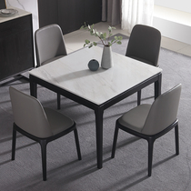 Nordic solid wood marble dining table and chair combination modern simple household dining table small apartment square dining table
