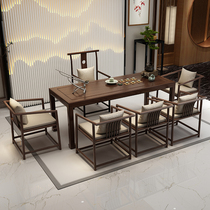 New Chinese solid wood tea table chair combined modern office tea room tea desk minimalist Gongfu tea a few tea table tea table