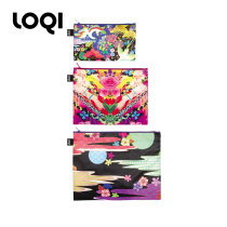 German LOQI flower series sorting cashier bag fashion portable finishing makeup bag waterproof washing bag big and small