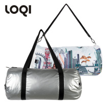 LOQI Tide Travel Bag Light Single Shoulder Inclined Cross Casual Bag Fitness Sports Folding Backpack Silver London Impressions