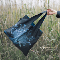 LOQI Animal Environmental Protection Bag Light Travel Bag Large Capacity Shopping Bag Art Folding Single Shoulder Hand-carrying Bag Crown Dove