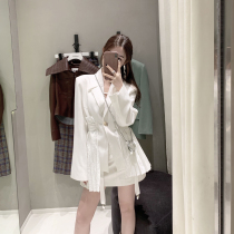 CHICYOU black and white two-color dark flower 100 plethora of high-grade grade asymmetrical 100 hitch dark temperament suit