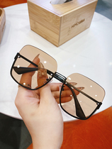 Japans Cospp Kosp new big face Thin Tea Color Sunglasses Female Net Red square Sues mirror Moogyo