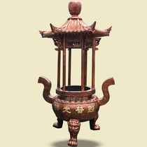 Buddhist Taoist palace land temple with incense burner supply cast iron eight dragon column four Dragon column inserted incense