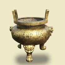 Buddhist Temple View Ancestral Hall Temple Temple Land Temple Land Temple with cast copper cast iron large insert incense stove supply