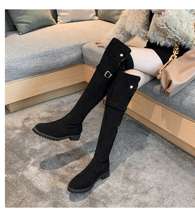 羊羔毛长筒靴女过膝长靴2020冬季新款显瘦套筒靴女网红高筒橡胶靴