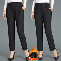 Middle-aged and elderly womens trousers old cotton pants thick autumn and winter trousers wearing warm pants