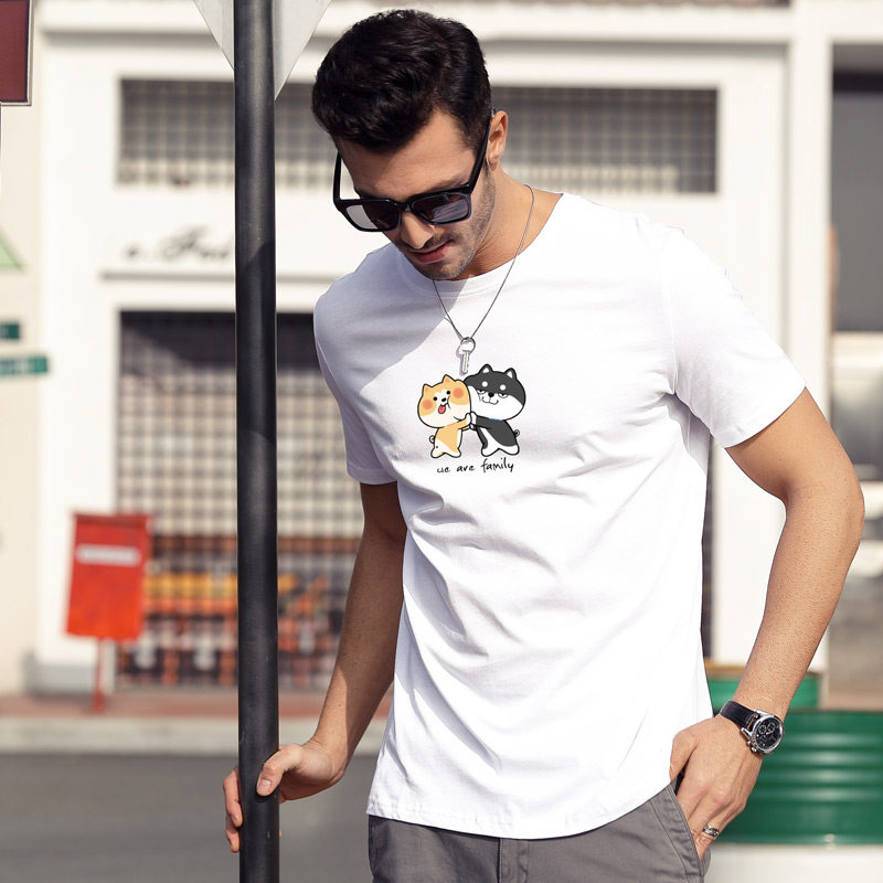 short sleeve men's fashion brand summer loose clothes men's trend half sleeve t-shirt pure cotton t-shirt top bottoming shirt men's wear