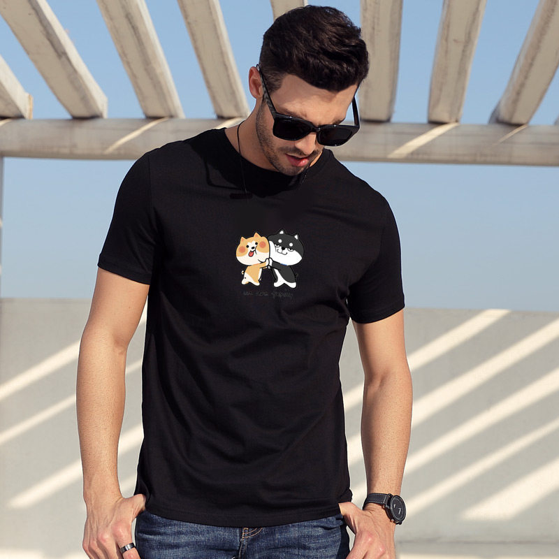 short sleeve men's fashion brand summer loose clothes men's trend half sleeve t-shirt pure cotton t-shirt top bottoming shirt men's wear