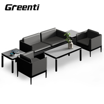 Office sofa Coffee table combination set Simple modern single three-person business reception creative sofa